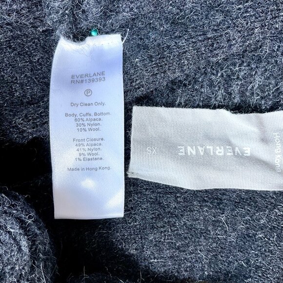 Everlane Sweater Cardigan Alpaca Wool Long Gray Patch Pockets (XS) - Picture 6 of 7